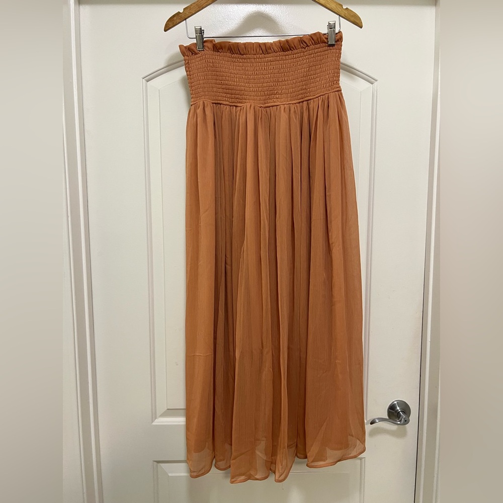 NWT By Anthropologie Smocked Sheer Maxi Skirt - Picture 5 of 10